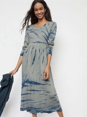 Anthropologie Dolan Tie Die Dress in Sage and Navy Blue Size XS